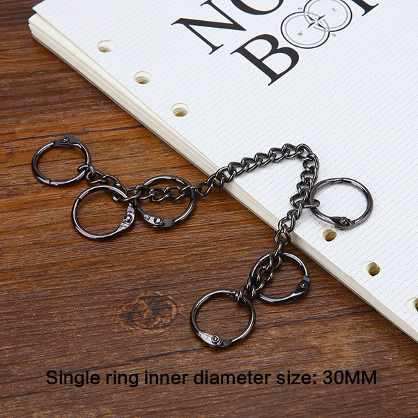 retro Metall verlieren Blatt Buch Bindemittel Klapp Ringe Für Album Scrapbooking Clips DIY Foto Aktivität Klingeln Kette Bindung Schreibwaren: Schwarz 30MM