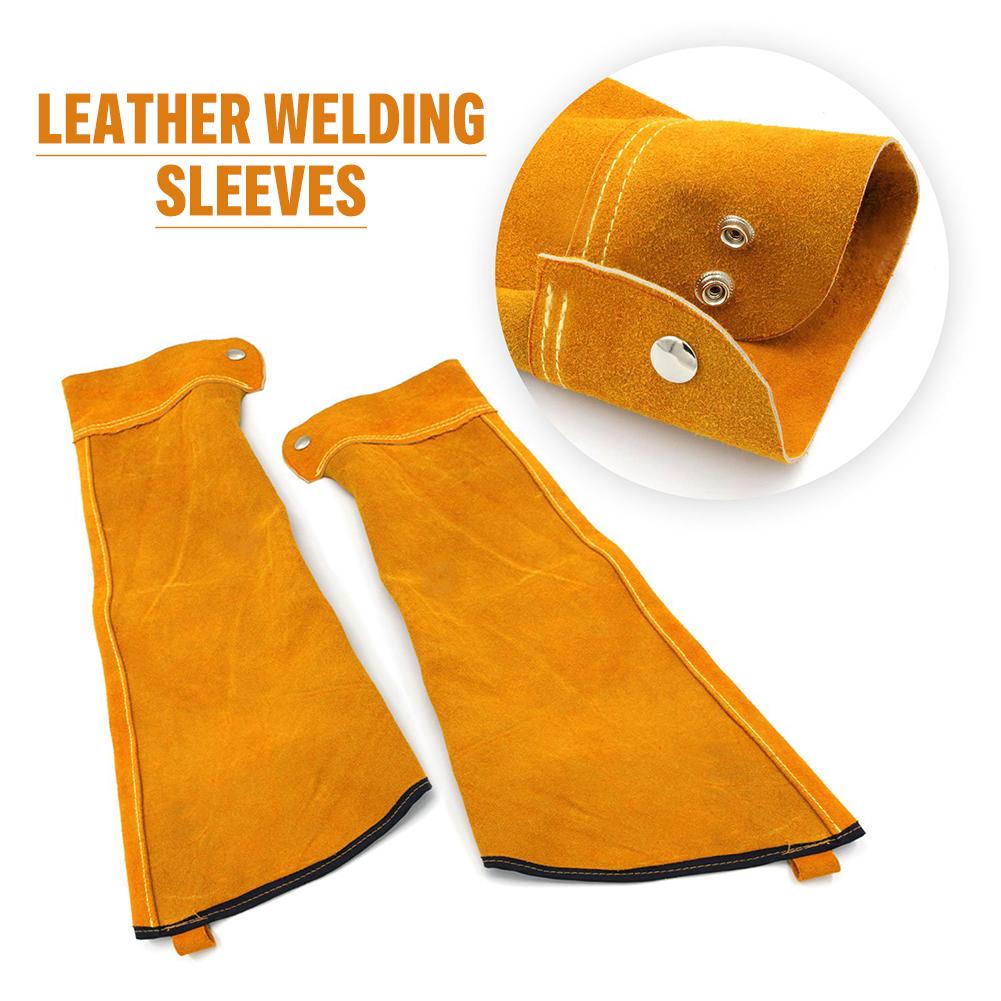 Varmebestandig svejsebeskyttelsesmuffer gnistbestandig beskyttelse lædermuffer til svejsning beskytter armbeskyttelsesværktøjer
