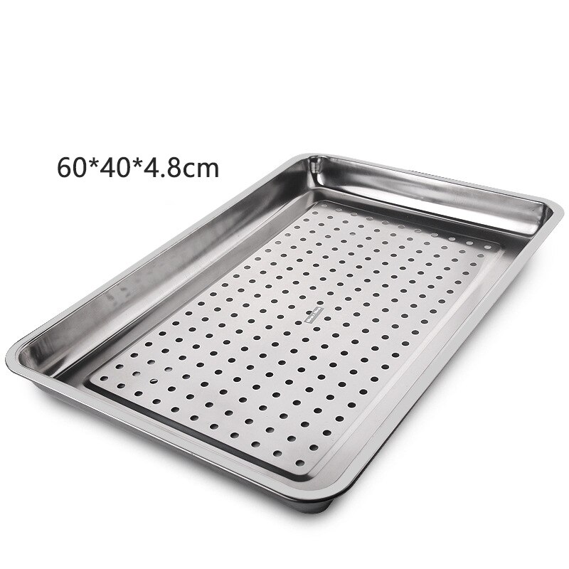 Stainless Steel Square Thickened Magnetic Punchedplate Tray Dish Barbecue Rice Baking Plate Cookie sheet Toaster Oven Tray Pan