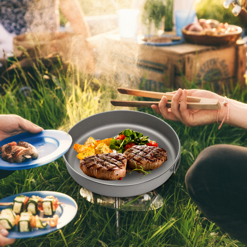 Outdoor Titanium Frypan Titanium Cup Camping Hiking Frying Pan Water Cup Mug Titanium Pan Utensils Hiking Picnic Cooking Picnic