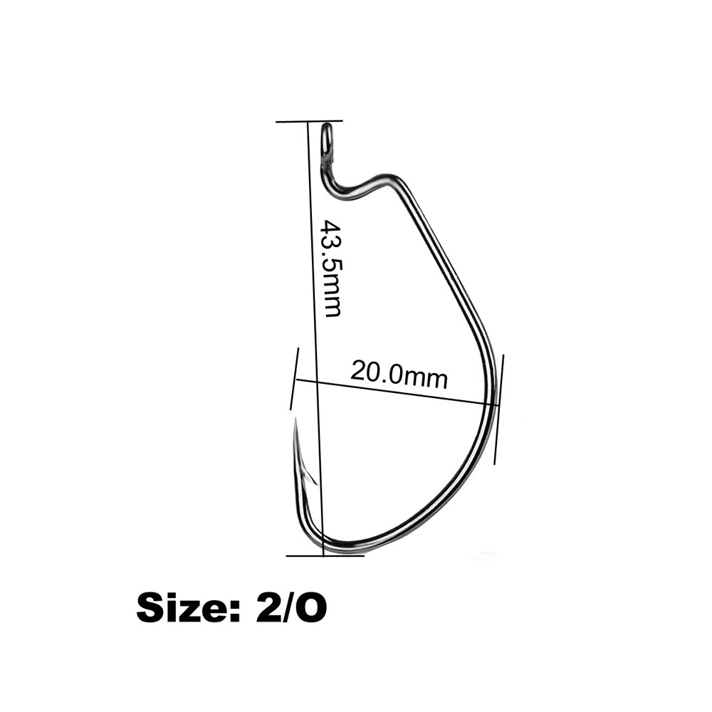 50 stk / mye størrelse : 6#--5/ o fiske krok karbon stål avlet sveiv offset fiskehake til myk orm lokke bass pigg karpe fiske: 2o