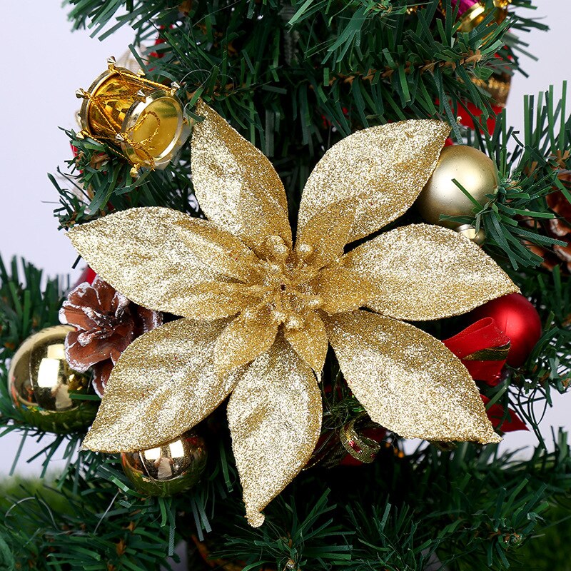 15cm paillettes fleur de soie artificielle grande tête de fleur ornements d'arbre de noël bricolage Scrapbooking décoration pour le nouvel an décor de noël: A