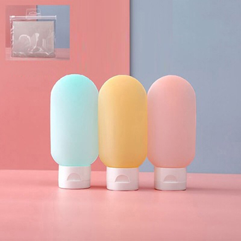 1/3 stk nordisk syle reise gjenfyllbart flaskesett bærbar essens sjampo dusjgel flasker container kan bære på flyet: 3 farger sammen