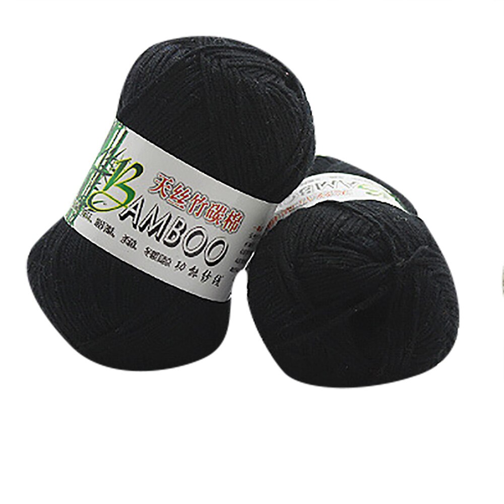 100% bambou coton doux naturel tricot Crochet tricots laine fil 50g pull chapeau tricot coton fil accessoires