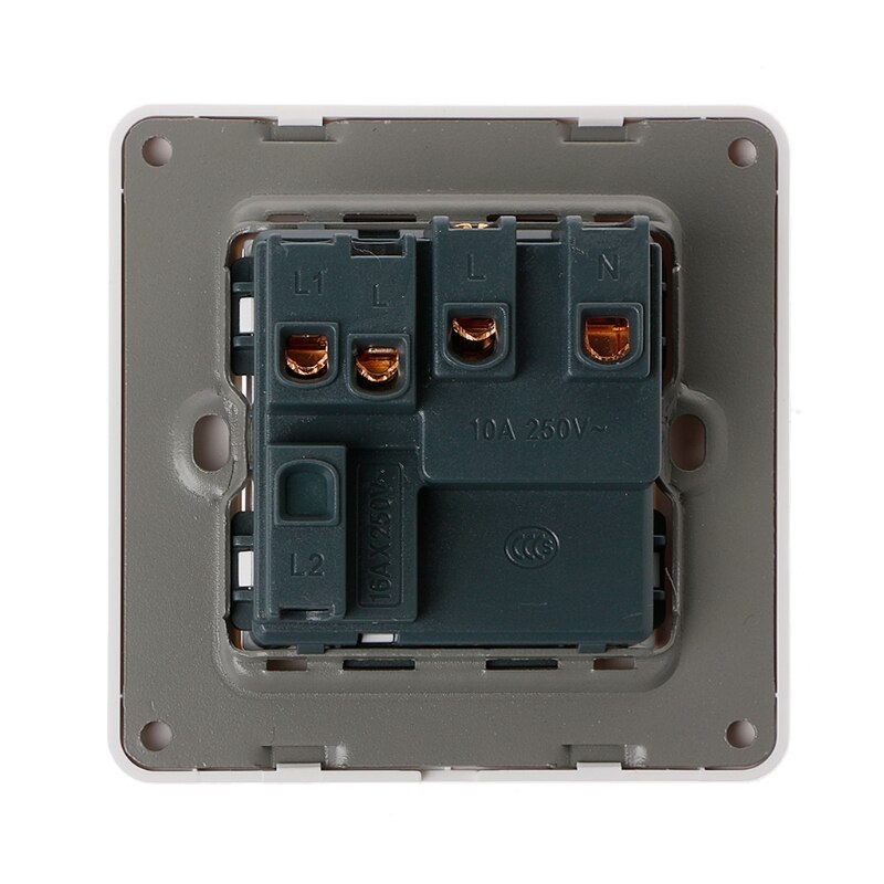 2 Hole Universal Power Socket With 1 Gang 2 Way Light Switch Porcelain White