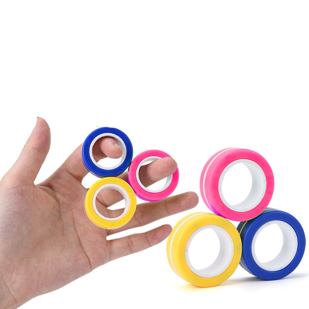 3pcs Fidget Spinner Funny Magnetic Bracelet Ring Unzip Toy Magic Ring Props Tools Anti Stress Figet Toys Stress Child Fidgets