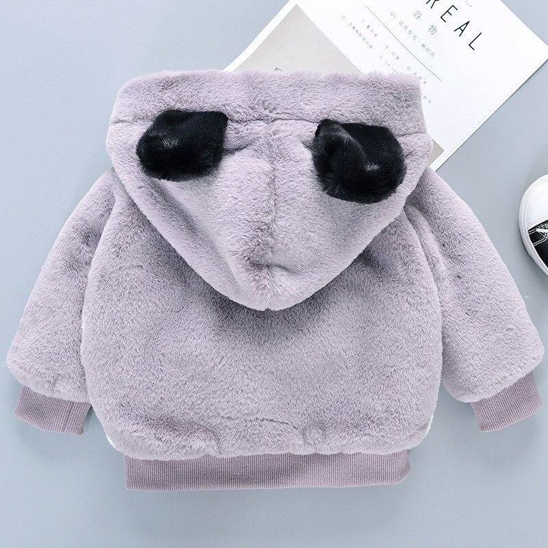 Warme Winter Mädchen Jungen Verdicken Parkas Samt Mantel Kinder Kinder Baby Kleinkinder Faux Pelz Cartoon Mit Kapuze Mäntel Jacken Outwear WT898