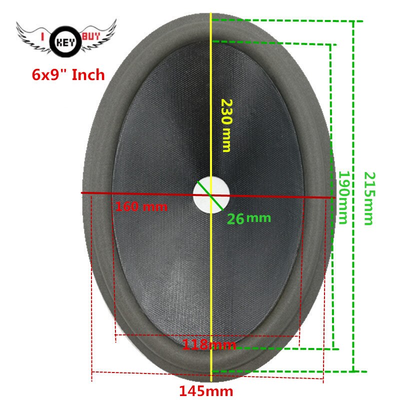 Accesorios para altavoces de 6x9 pulgadas, cono de papel de 230MM, 160 MM, 6x9 pulgadas, partes reparables Coaxial de espuma para altavoz Edge Surround, 2 uds.