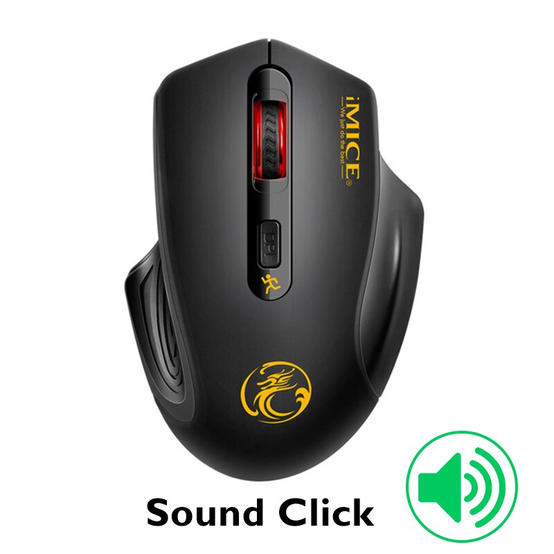 iMice USB Wireless Mouse Silent Computer Mouse Optical Ergonomic Mouse Wireless USB PC Mause 2.4G Laptop Mice For PC Office Use: black sound