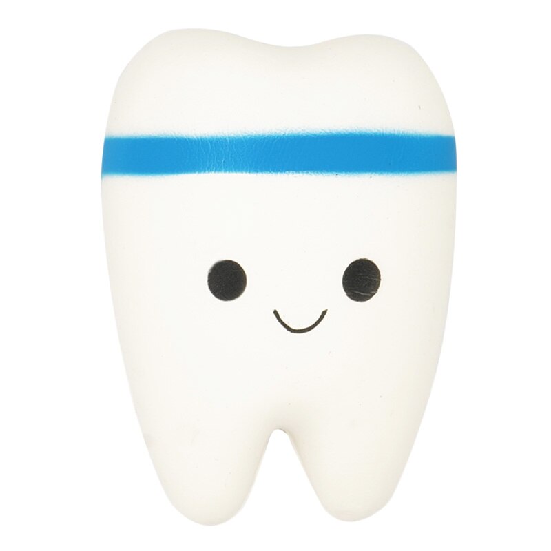 1pc Dental Teeth Shape Squeeze Toy Soft PU Foam Tooth Doll Cute Cartoon Hand Spinner Stretchy Relax Squishy Toy Dentist: Blue