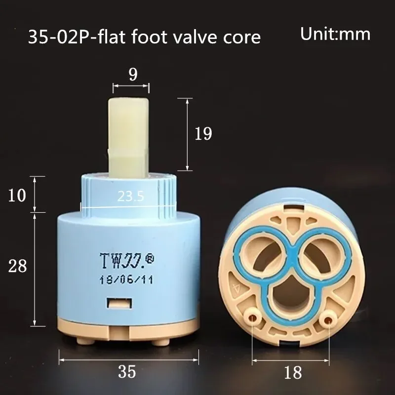 Cartouche en céramique pour robinet, 25mm/35mm/40mm, cartouche pour centre commercial, cuisine, bain, bassin, accessoires de douche: plum