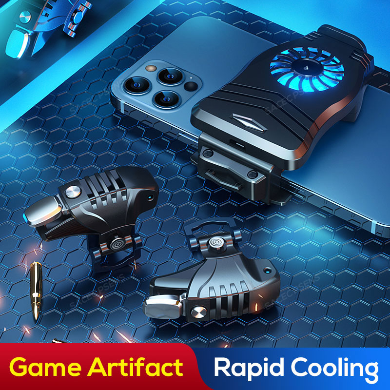 SACEC PSENS kontroler do gier na telefon komórkowy wyzwala telefon grzejnik 2w1 Smartphone uniwersalny wentylator chłodnicy Shooter L1R1 Gamepad Joystick