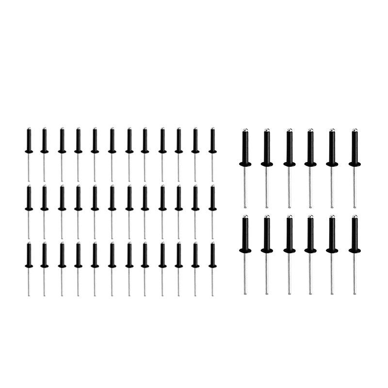 JHD – Rivet en aluminium, trou borgne, bride, tête de dôme, extrémité ouverte, noir