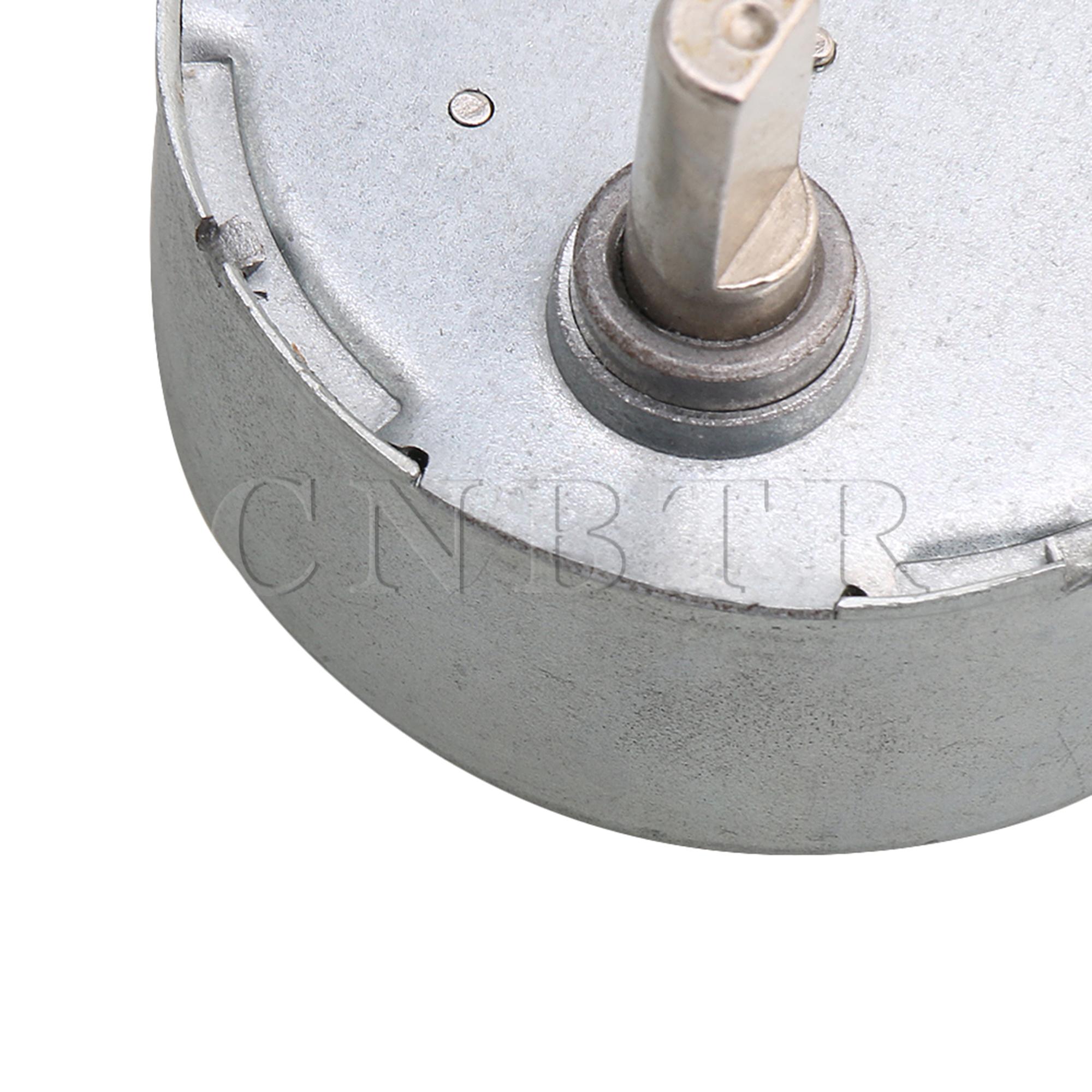 CNBTR Zilveren Metalen AC24V Draaitafel Flat Shaft Synchrone Motor 0.9-1 rpm 12KGF. CM Koppel DIY Machine Accessoire