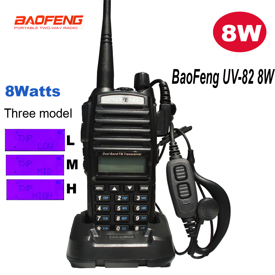 Baofeng UV-82 8W Transceiver Walkie Talkie Uv 82 Radio Vhf Uhf Dual Band Twee-weg Draagbare Radio UV82 8W Up 10Km