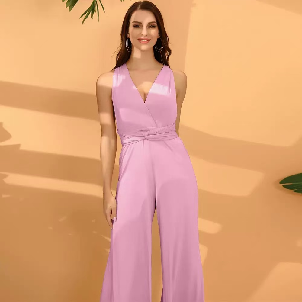 Multiway Convertible Jumpsuit Formal Multi Wrap Wedding Dress Cocktail Floor Jumpsuits Navy Blue Bridesmaid Infinity Jumpsuit