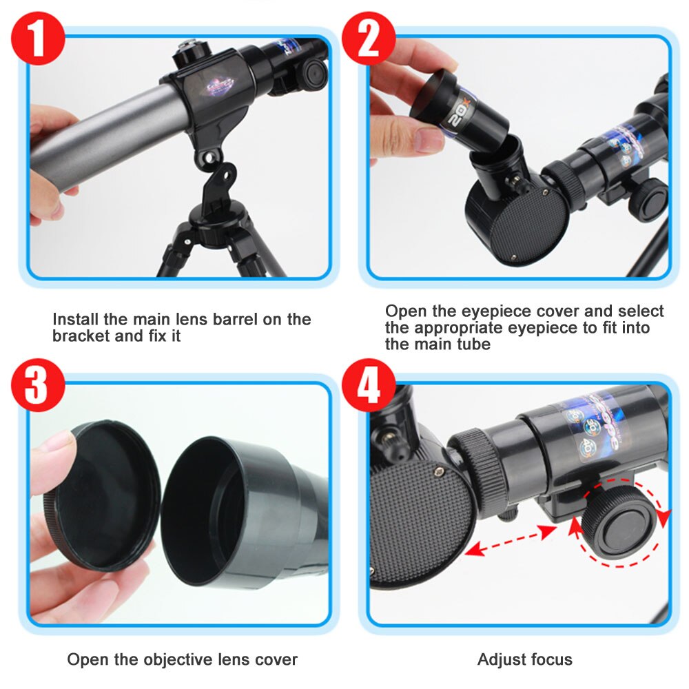 freundlicher Astronomische Teleskope Natur Wissenschaft Spielzeug für freundlicher Anfänger mit Stativ 20X 30X 40X Vergrößerung Okulare