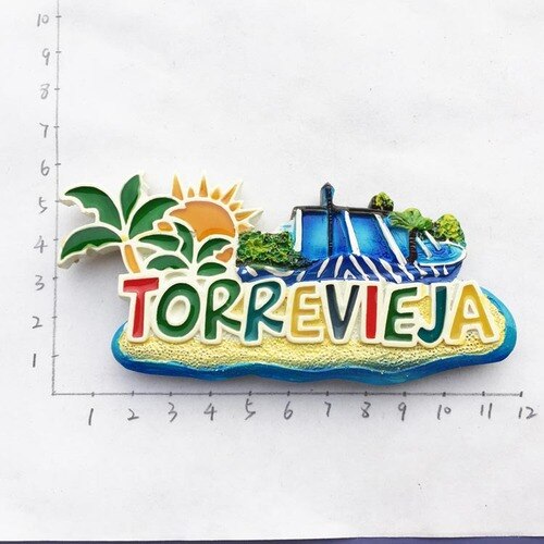 Fridge Magnets Souvenirs Benidorm Torrevieja Spain Magnetic Sticker Refrigerator Paste Home Decor 3D Resin Craft Idea: Torrevieja 3