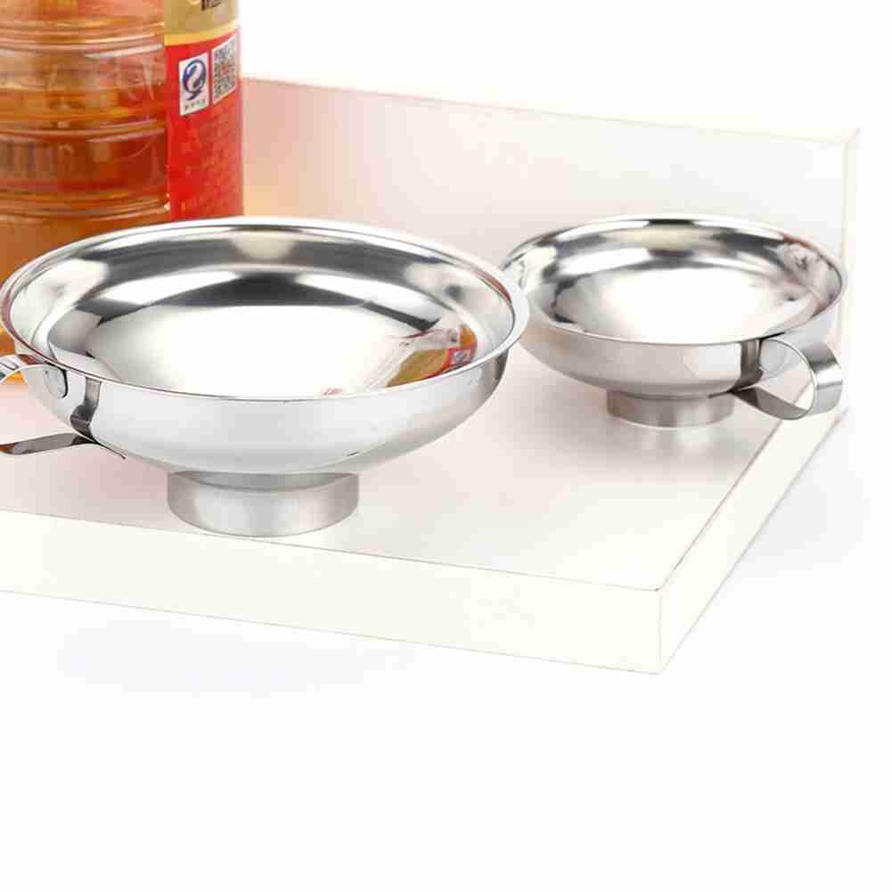 Embudo de boca ancha de acero para preparación de ensaladas, embudo grueso de calibre, herramienta de cocina, fugas de aceite