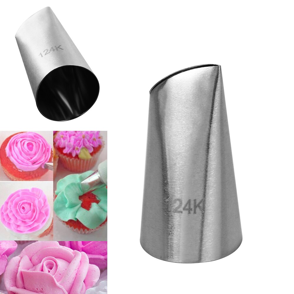 #124 K Rose Bloem Icing Piping Nozzle Russische Pastry Tips Bakvorm Cake Decoratie Tool Cupcake Nozzles