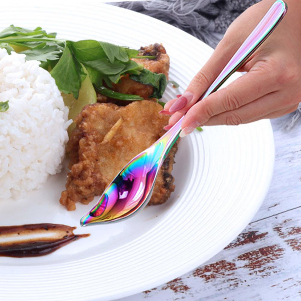 Stainless Steel Long Handle Duck Mouth Sauce Spoon Scoop Tableware Cooking Tool Coffee Spoon Chef Mini Cake Decoration Pencil