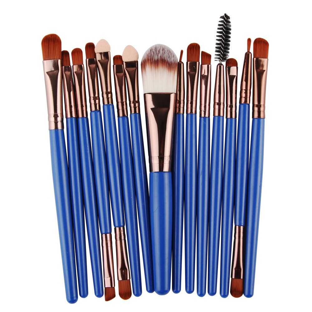 Kit de pinceaux de maquillage multicolores maange 15pc , pour les yeux, le fard à paupières, l'eyeliner, le fond de teint, le correcteur: 19