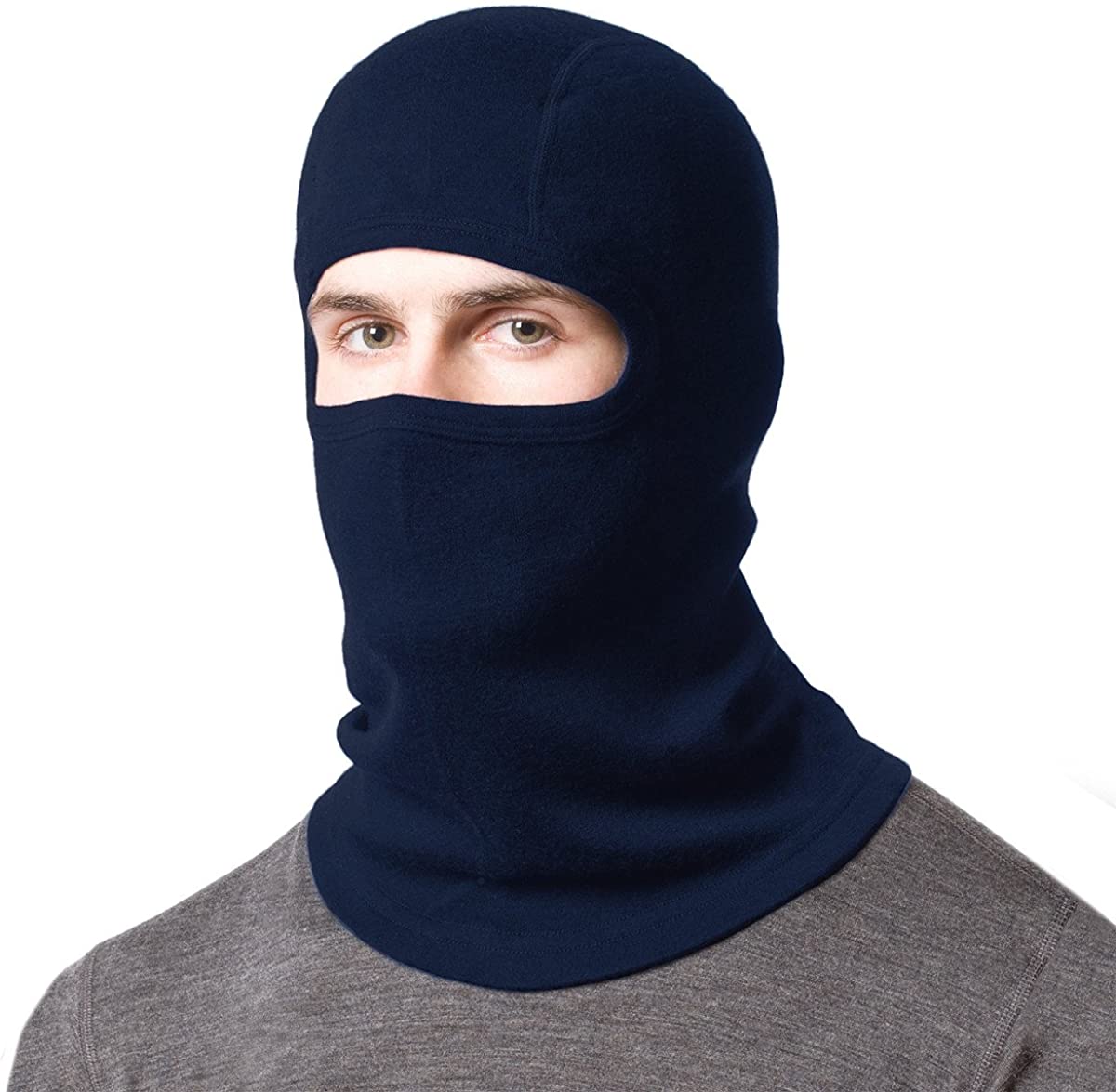 Masque de Ski en laine mérinos cagoule, poids caché 300G, pour l&#39;hiver, pour hommes et femmes, protection thermique pour moto et équitation