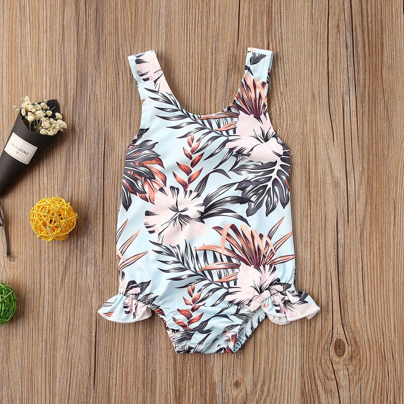 Zomer peuter kinderkleding jongen meisje badmode mouwloos bloemenprint romper jumpsuit jongen shorts zonnepak