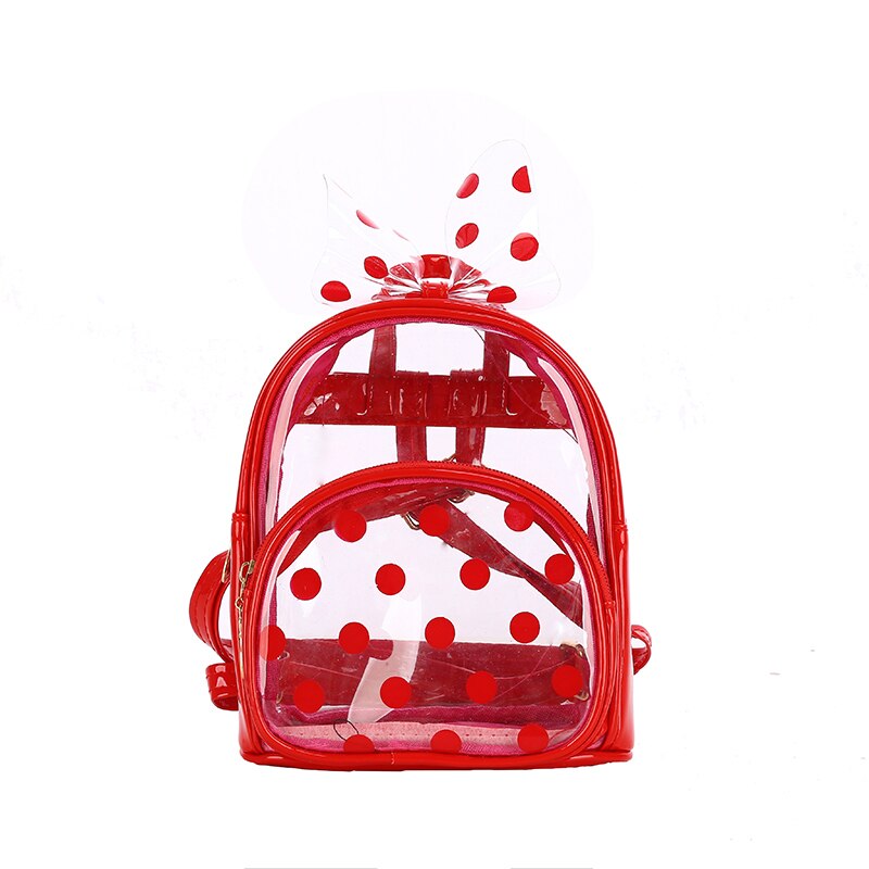 Brand Kids Baby Girls Everyday Mini Backpack Cute Toddler Infant Clear Transparent Kindergarten Book School Daypack Bag: Red