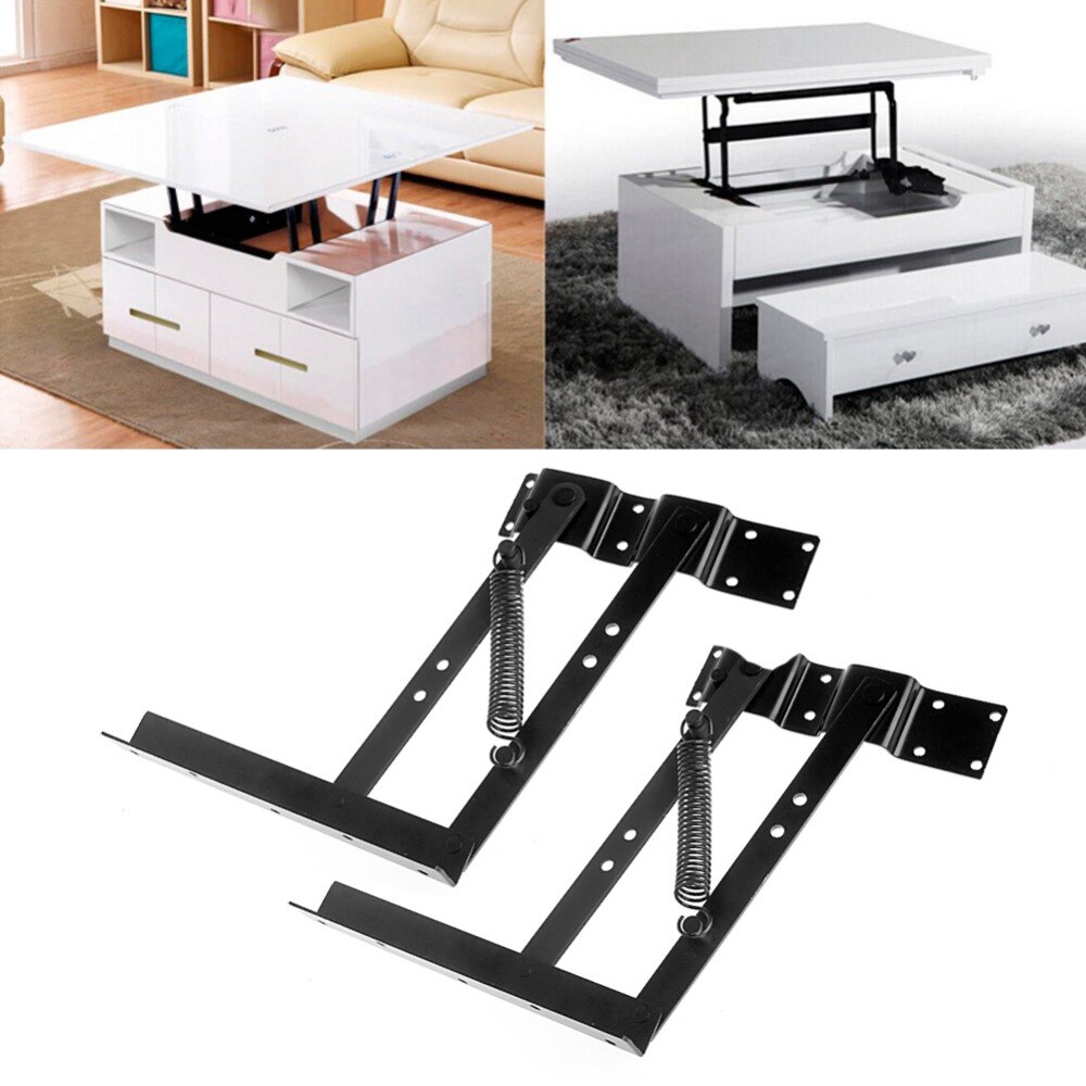 1Pair Lift Up Top Coffee Table Lifting Frame Mechanism Spring Hinge Hardware