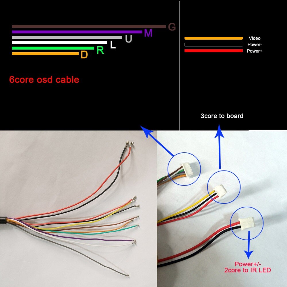 10Pieces Camera OSD Cable Menu osd Cable for Analog CVBS / TVI / CVI / AHD OSD Camera Board