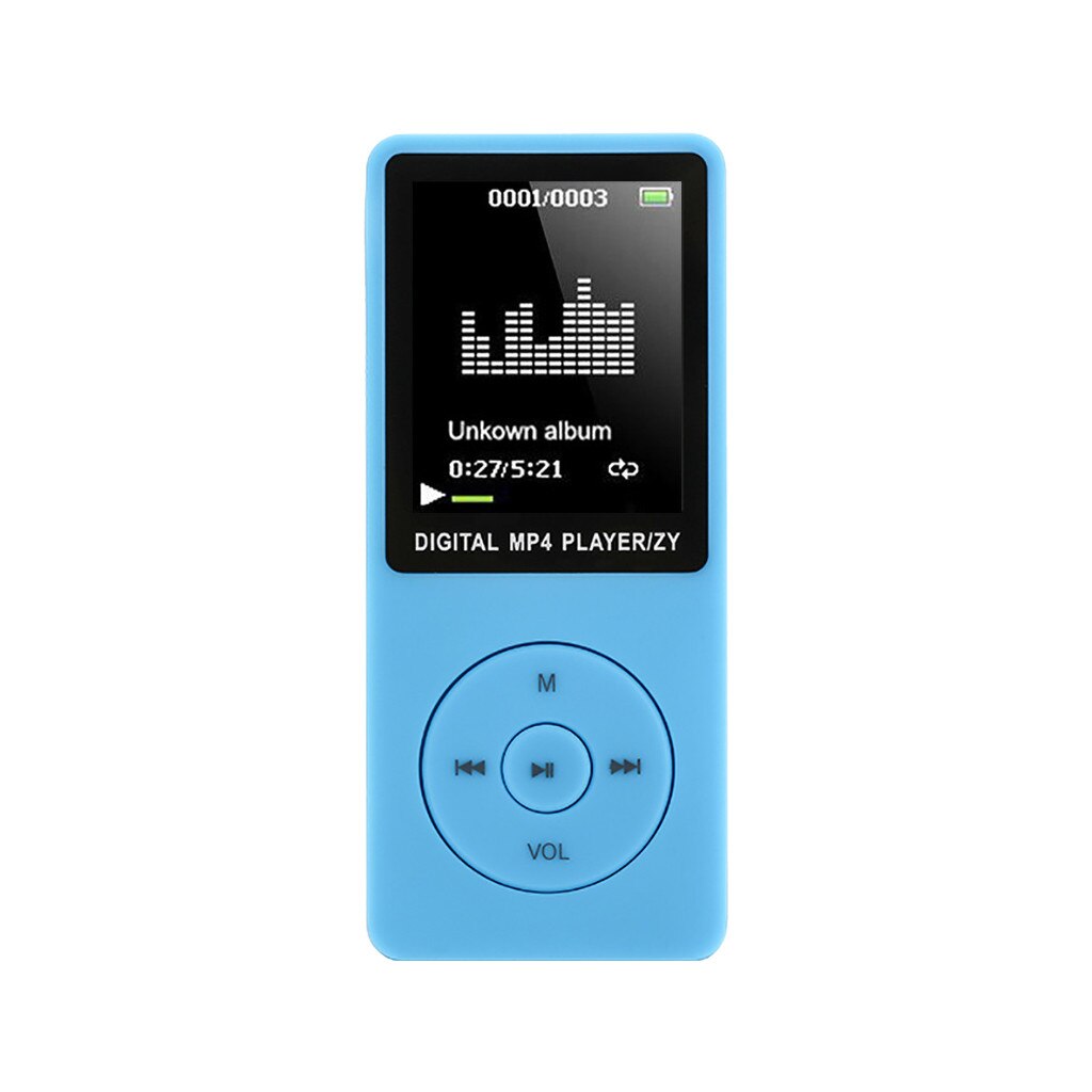 MP4 Vedio Player with bluetooth Speaker Christmas LCD Screen FM Radio Video Movie with Speaker MP4 Player with FM: Blue