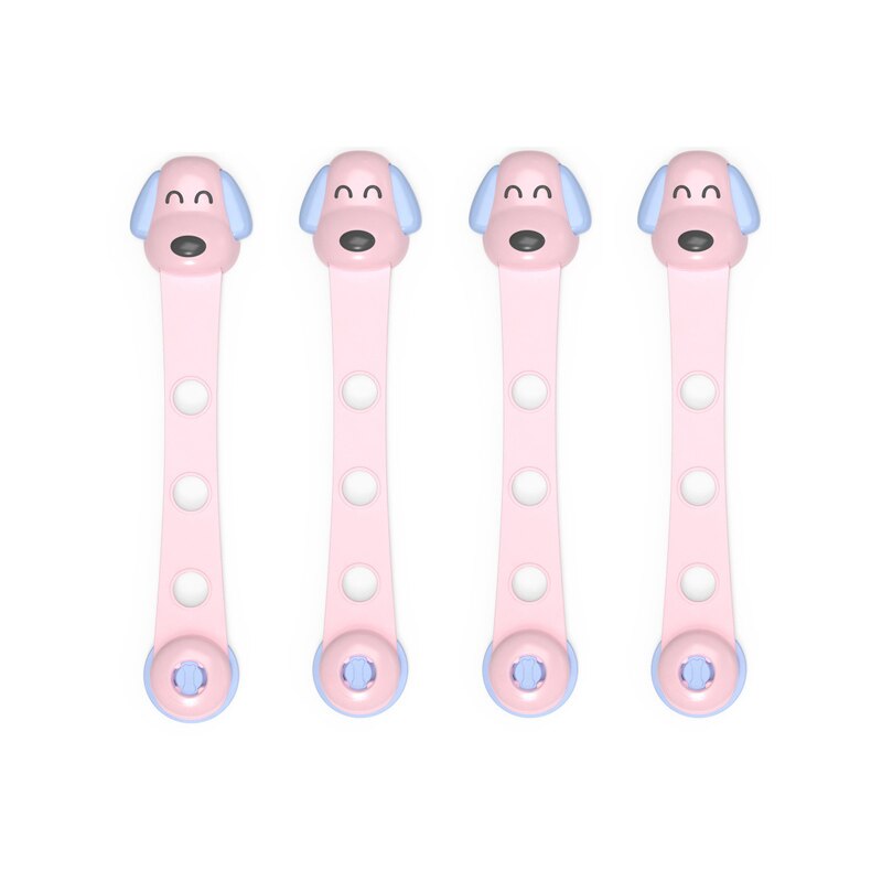 Fechadura de segurança para crianças, peças, proteção para armário, gaveta, fechaduras, segurança para bebês, fechaduras proteção de proteção: 4Pcs Pink