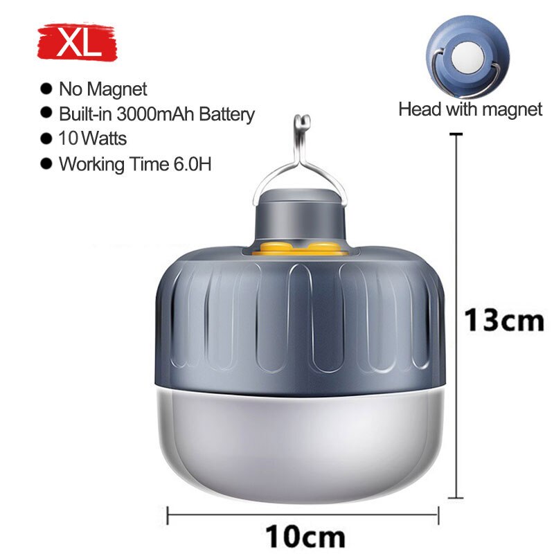 Portable Lantern Camping Lights USB Rechargeable IP65 Waterproof Lamp LED Lantern Emergency Lights Outdoor Hanging Tent Light: XL