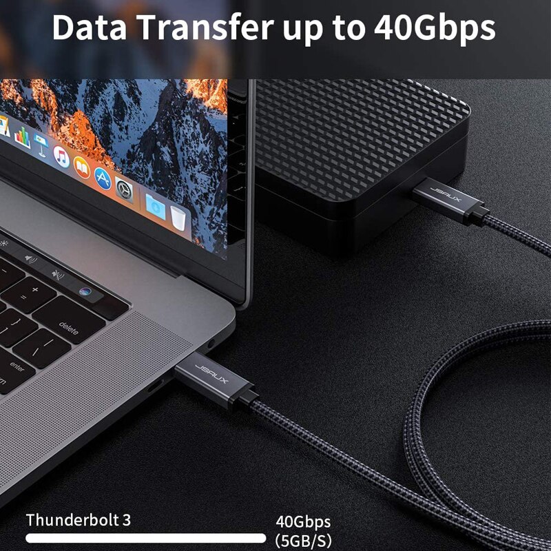 fulmine 3 cavo, Jsaux PD 100W 5A USB-C a USB-C 40Gbps 5K @ 60Hz tipo C a C USB ricarica rapida per Macbook pro dell HP centro 1m