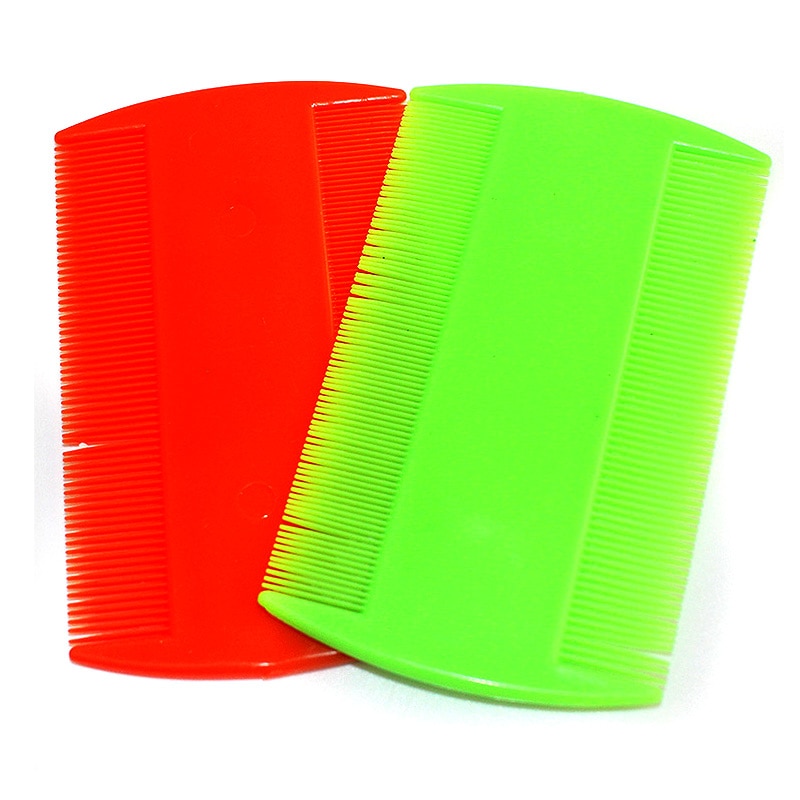 2pcs Portable Narrow Tooth Comb Nit Lice Flea Flat Brush Cootie Delousing Rid Head Lice Anoplura Dandruff Beauty Combs