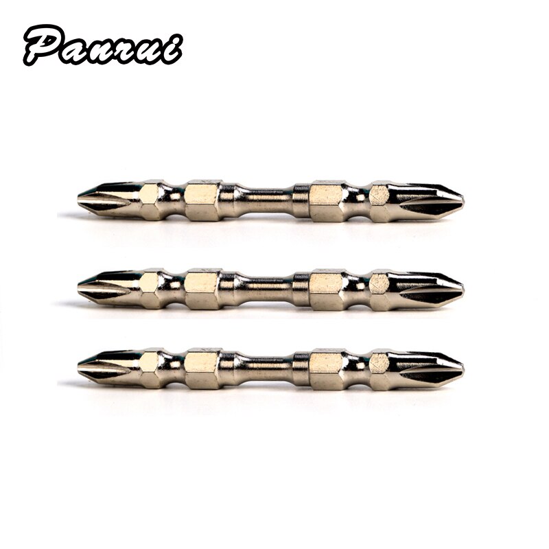 3/5/10Pcs Of 65mm PH2 Phillips Screwdriver Hand Tool S2 Material With Magnetic Double-head Drill Bit Anti Slip Electric Hexagon: 3PC 65mm