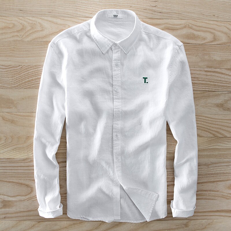 100%  linne långärmade skjortor herr märkesskjortor herr casual linskjorta herr 3xl plus size skjortor man chemise