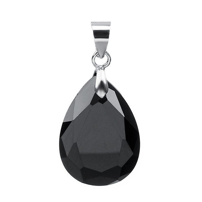 2 pz/lotto di Colore Argento AAA Cubic Zirconia Acqua Pendente di Goccia Viola Rosso CZ Per La Collana Degli Orecchini Del Pendente Per Le Donne di Nozze: black