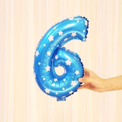 18 tuuman juhlailmapallo syntymäpäivä häät alumiininen ilmapallo lasten lelut kohtaus ilmapallon asettelu avausjuhlan numero ilmapallo: Sininen 6