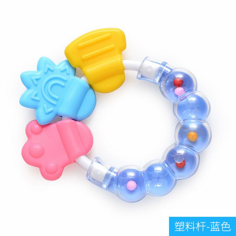 1PC Baby Chewable Rattle Circle Newborn Shower Baby Teethers Baby Teething Molar Sticks Silicone Teethers: A