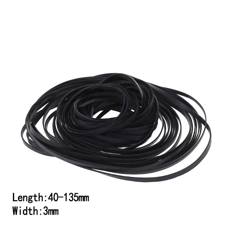 50 Uds 40-135MM Universal Cassette cinta cinturones surtido común correa de caucho plana para grabadoras Walkman CD DVD Drive
