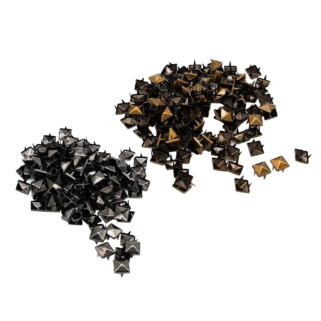 Ensemble de pointes de clou en métal | Pyramide carrée à rivets pour vêtements, sacs à dos à ceinture, chapeau jean décor de veste-10mm 100