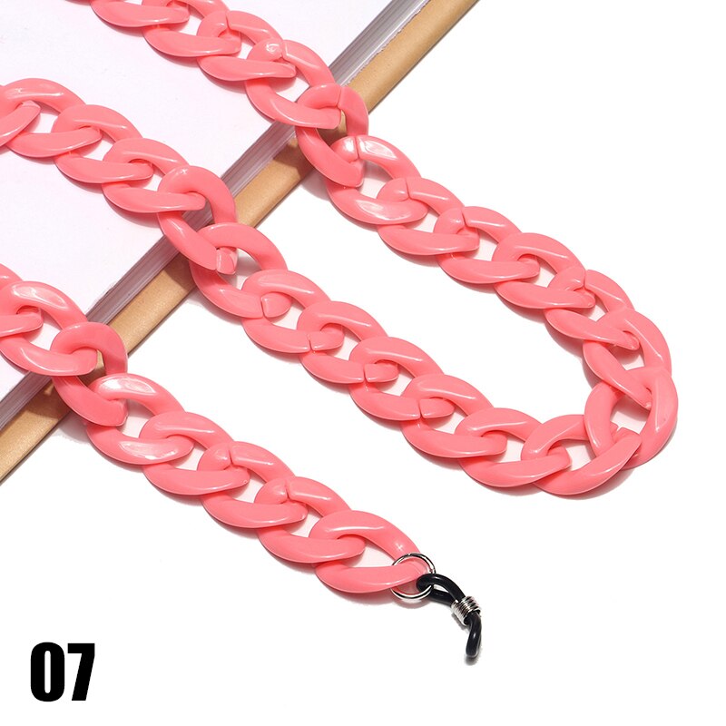 Mode Acryl Candy Kleur Zonnebril Kettingen Glazen Ketting Bandjes Ketting Chunky Lanyards Unisex Hals Brillen Strap: 7