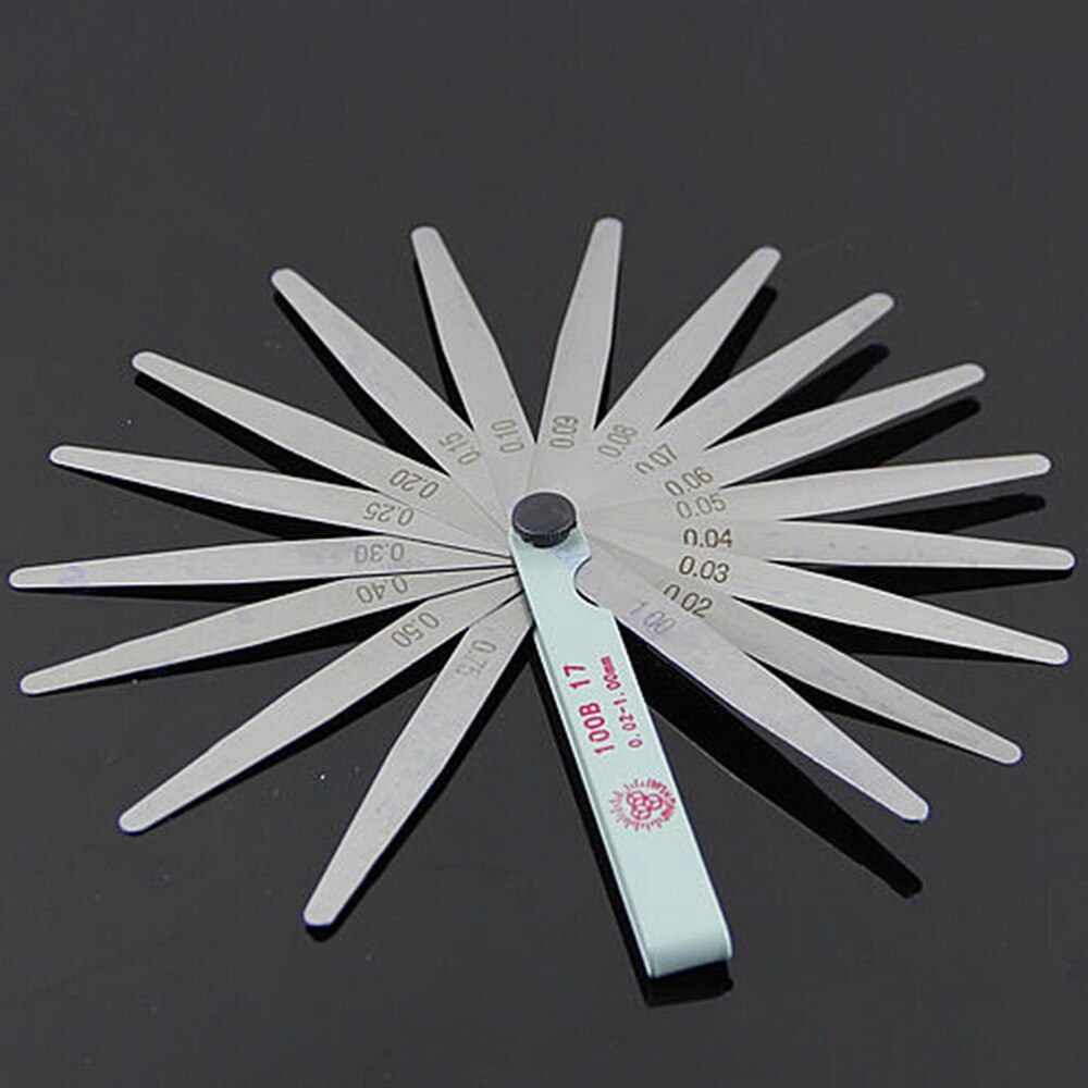 17 Blade Metric Feeler Gauge 0.02-1.00mm Gap Filler Thickness Outdoor Measurement Tool 100mm