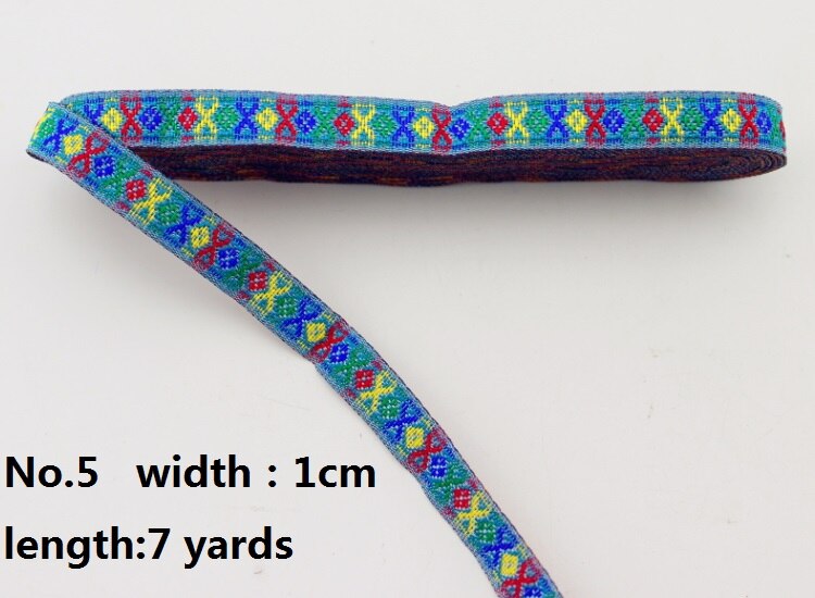 Etnische Lint Collection 10/20 MM Luxe DIY Jacquard Trim Weefde Polyester Singels Home Textil Handgemaakte ambachten: No.5