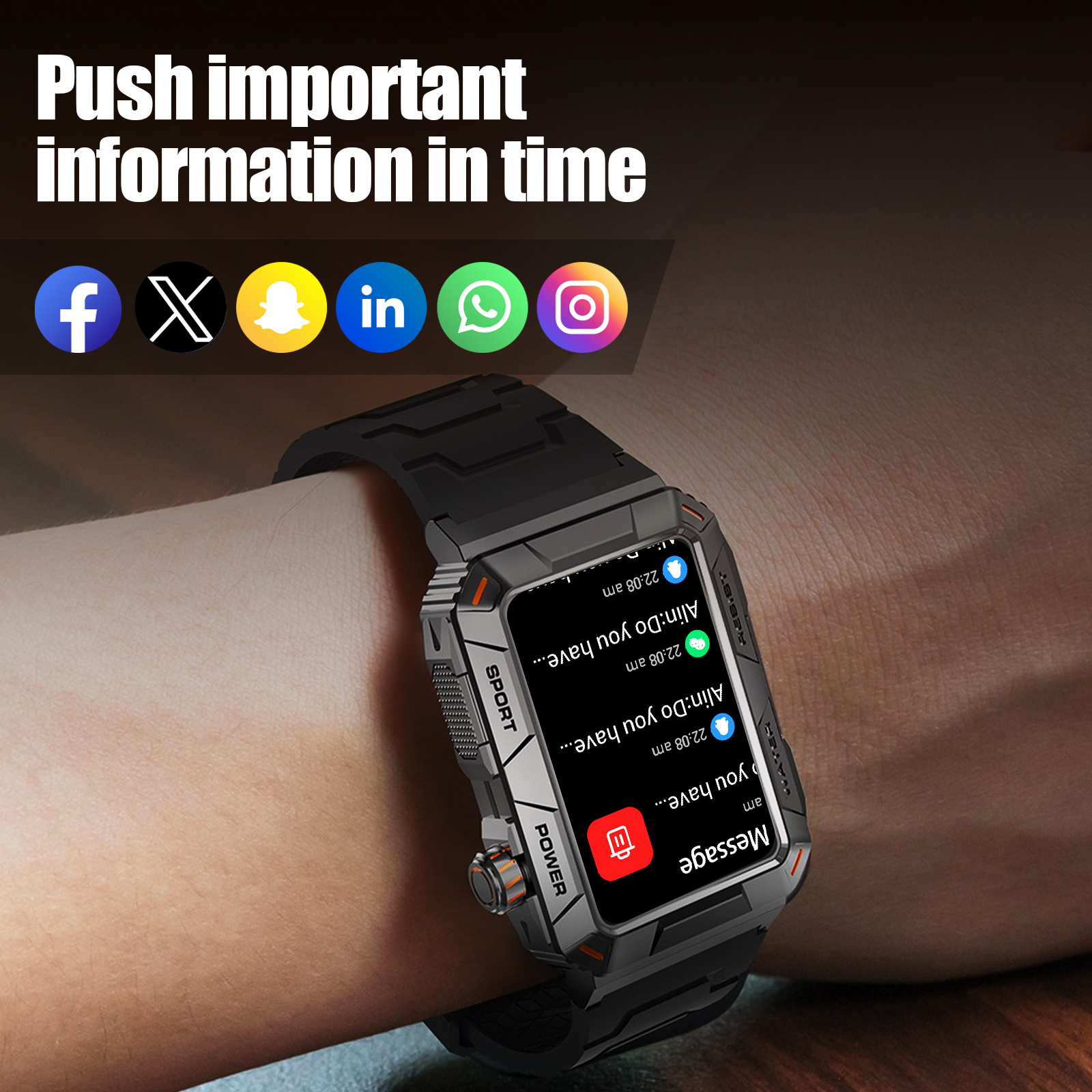 Inteligentny zegarek EIGIIS MT88 1,57 "ekran HD zegarki wojskowe śledzenie zdatność połączenie Bluetooth monitor zdrowia IP67 wodoodporny