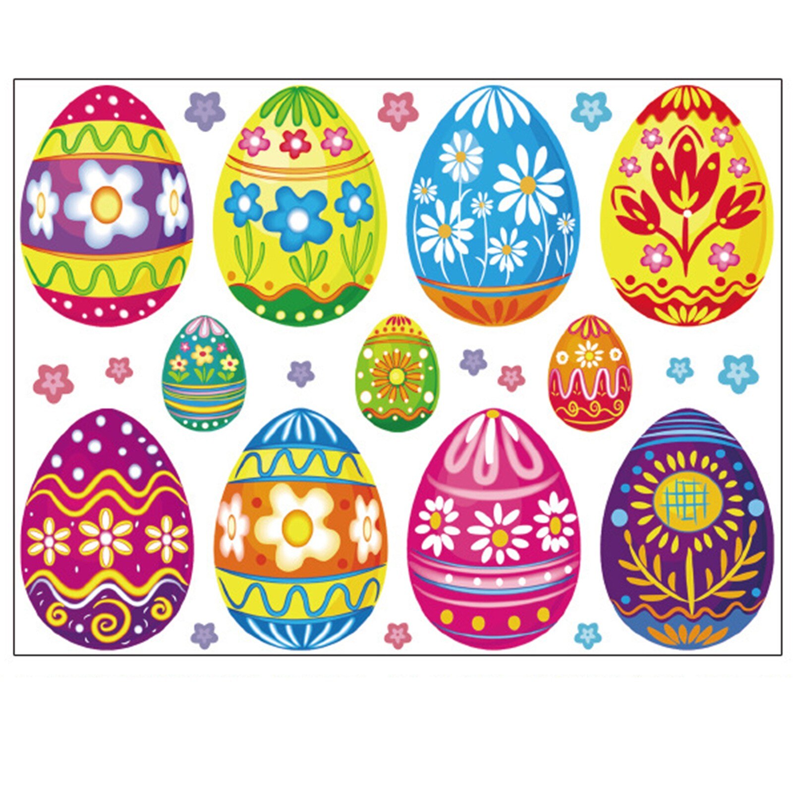 Happy Easter Egg Wall Sticker Home Decoration Cartoon Removable Sticker For Wall Window Glass Decor Kids Room Stickers: Default Title
