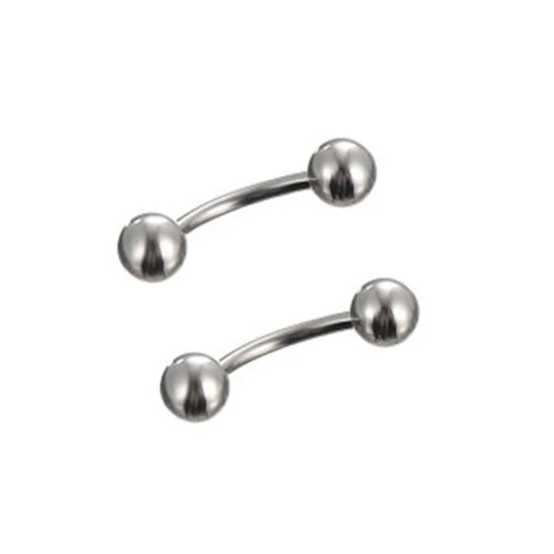 Anillo de cejas de titanio ASTM F136, barra curva PIERC labret con bolas, hélice para la oreja, cartílago del trago, pendientes, Piercing básico