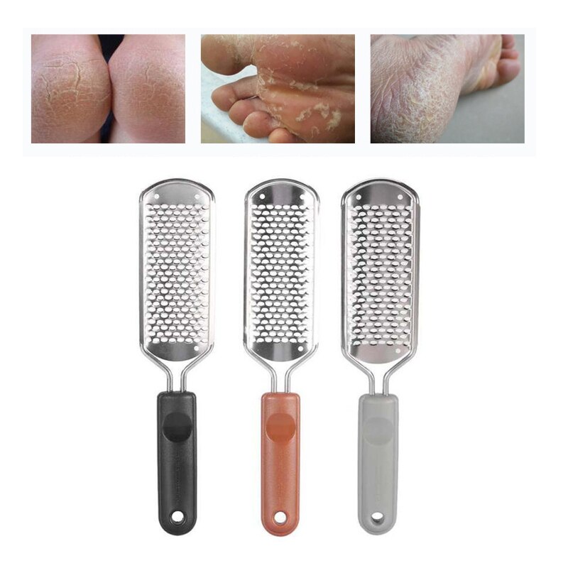 1 pièces acier inoxydable pied râpe callosités peau morte dissolvant fichier exfoliant pédicure pied fichier outil de soin des pieds